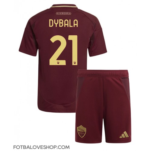 AS Roma Paulo Dybala #21 Dětské Domácí Dres 2024-25 Krátký Rukáv (+ trenýrky)