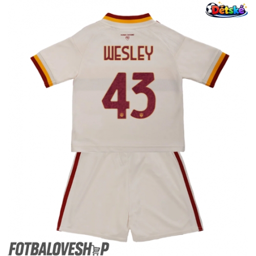AS Roma Wesley Franca #43 Dětské Venkovní Dres 2026-27 Krátký Rukáv (+ trenýrky)