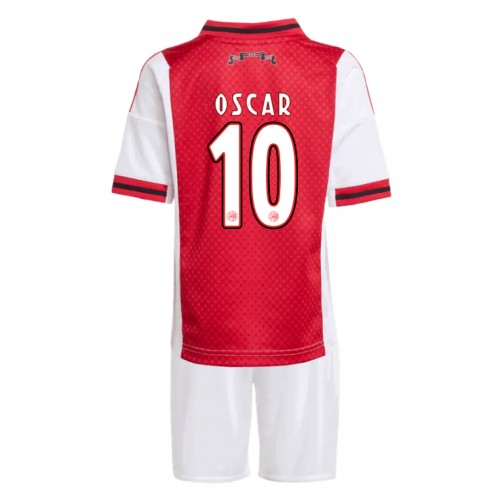 Ajax Oscar Gloukh #10 Dětské Domácí Dres 2025-26 Krátký Rukáv (+ trenýrky)