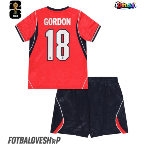 Anglie Anthony Gordon #18 Dětské Venkovní Dres MS 2026 Krátký Rukáv (+ trenýrky)