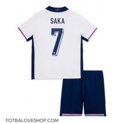 Anglie Bukayo Saka #7 Dětské Domácí Dres ME 2024 Krátký Rukáv (+ trenýrky)