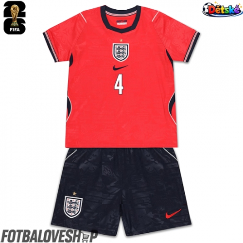 Anglie Declan Rice #4 Dětské Venkovní Dres MS 2026 Krátký Rukáv (+ trenýrky)