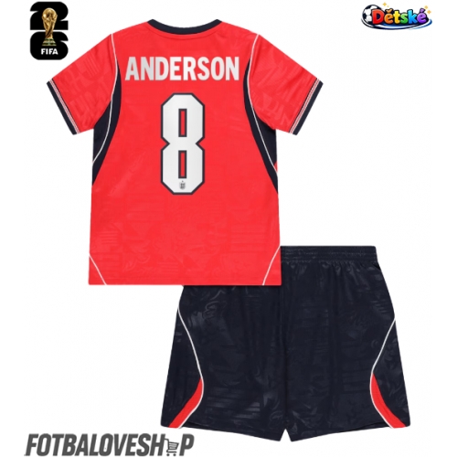 Anglie Elliot Anderson #8 Dětské Venkovní Dres MS 2026 Krátký Rukáv (+ trenýrky)