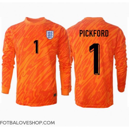 Anglie Jordan Pickford #1 Brankářské Domácí Dres ME 2024 Dlouhý Rukáv