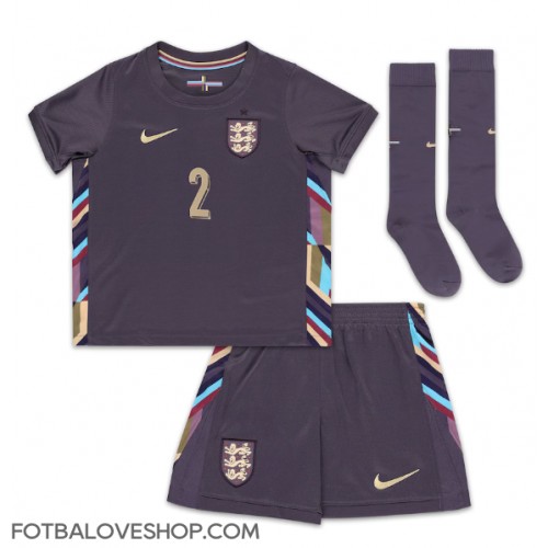 Anglie Kyle Walker #2 Dětské Venkovní Dres ME 2024 Krátký Rukáv (+ trenýrky)
