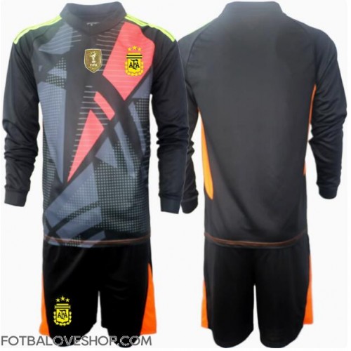 Argentina Brankářské Dětské Domácí Dres Copa America 2024 Dlouhý Rukáv (+ trenýrky)