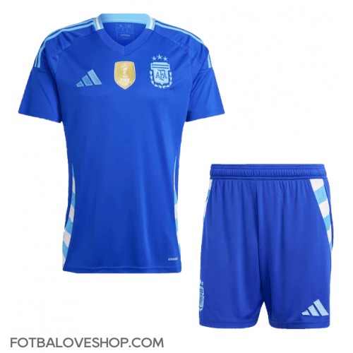 Argentina Dětské Venkovní Dres Copa America 2024 Krátký Rukáv (+ trenýrky)