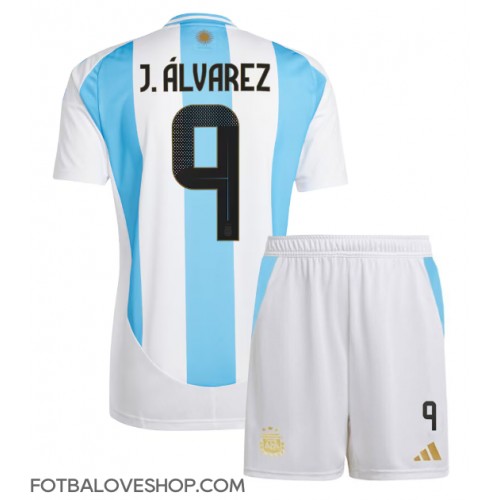 Argentina Julian Alvarez #9 Dětské Domácí Dres Copa America 2024 Krátký Rukáv (+ trenýrky)