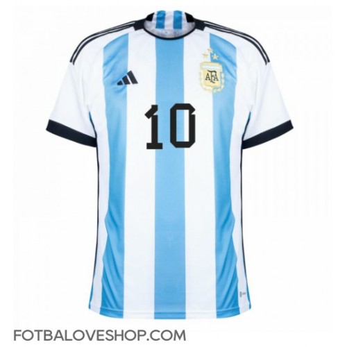Argentina Lionel Messi #10 Domácí Dres MS 2022 Krátký Rukáv
