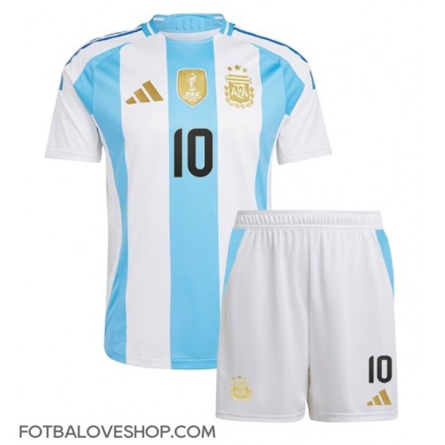 Argentina Lionel Messi #10 Dětské Domácí Dres Copa America 2024 Krátký Rukáv (+ trenýrky)