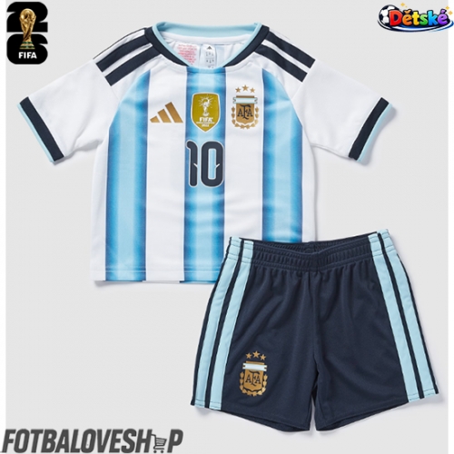Argentina Lionel Messi #10 Dětské Domácí Dres MS 2026 Krátký Rukáv (+ trenýrky)