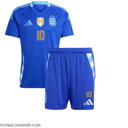 Argentina Lionel Messi #10 Dětské Venkovní Dres Copa America 2024 Krátký Rukáv (+ trenýrky)