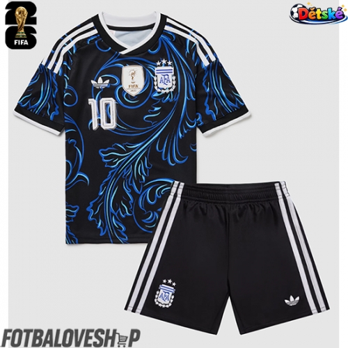 Argentina Lionel Messi #10 Dětské Venkovní Dres MS 2026 Krátký Rukáv (+ trenýrky)
