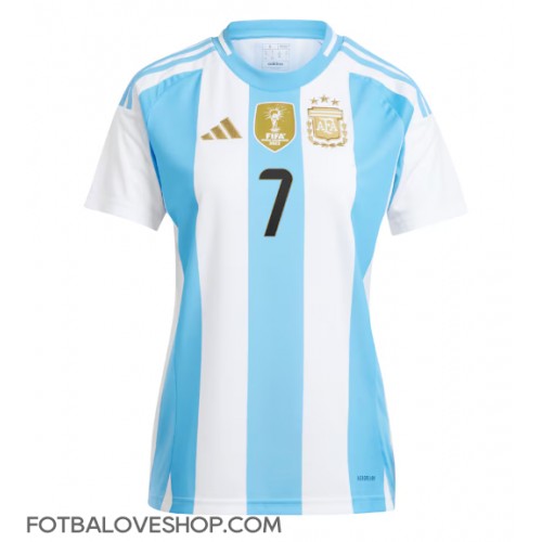 Argentina Rodrigo De Paul #7 Dámské Domácí Dres Copa America 2024 Krátký Rukáv