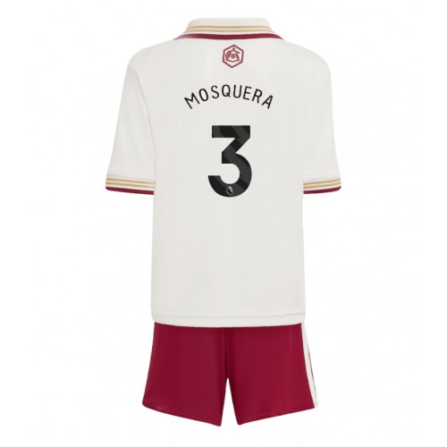 Arsenal Cristhian Mosquera #3 Dětské Alternativní Dres 2025-26 Krátký Rukáv (+ trenýrky)