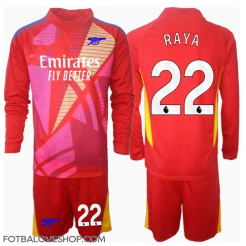 Arsenal David Raya #22 Brankářské Dětské Venkovní Dres 2024-25 Dlouhý Rukáv (+ trenýrky)
