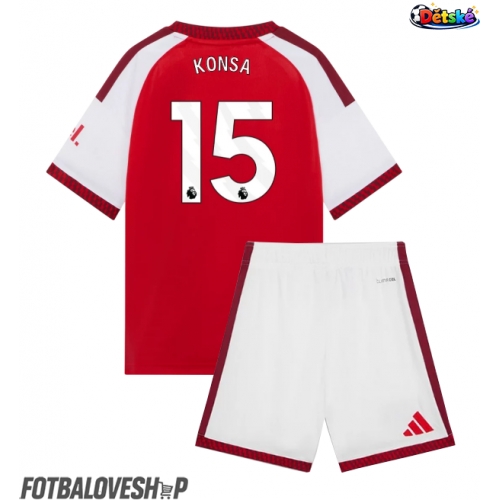 Arsenal Ezri Konsa #15 Dětské Domácí Dres 2026-27 Krátký Rukáv (+ trenýrky)