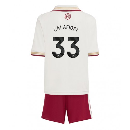 Arsenal Riccardo Calafiori #33 Dětské Alternativní Dres 2025-26 Krátký Rukáv (+ trenýrky)