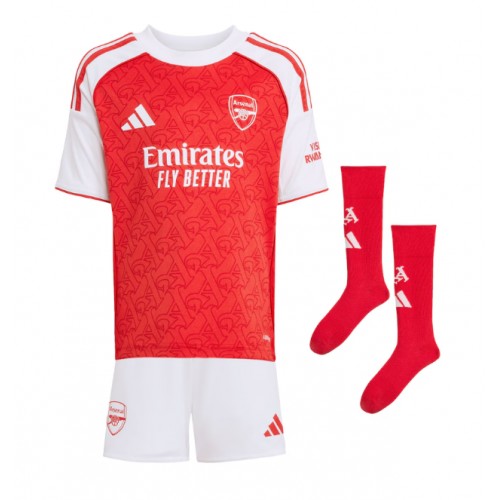Arsenal Riccardo Calafiori #33 Dětské Domácí Dres 2025-26 Krátký Rukáv (+ trenýrky)