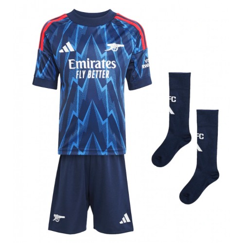 Arsenal Riccardo Calafiori #33 Dětské Venkovní Dres 2025-26 Krátký Rukáv (+ trenýrky)