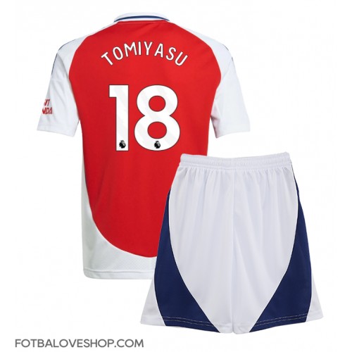 Arsenal Takehiro Tomiyasu #18 Dětské Domácí Dres 2024-25 Krátký Rukáv (+ trenýrky)