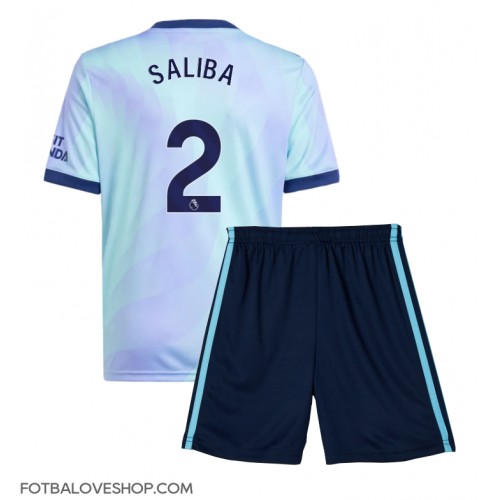 Arsenal William Saliba #2 Dětské Alternativní Dres 2024-25 Krátký Rukáv (+ trenýrky)