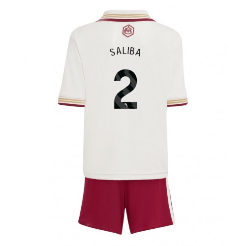 Arsenal William Saliba #2 Dětské Alternativní Dres 2025-26 Krátký Rukáv (+ trenýrky)