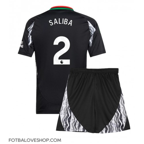 Arsenal William Saliba #2 Dětské Venkovní Dres 2024-25 Krátký Rukáv (+ trenýrky)