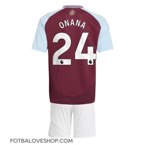 Aston Villa Amadou Onana #24 Dětské Domácí Dres 2024-25 Krátký Rukáv (+ trenýrky)