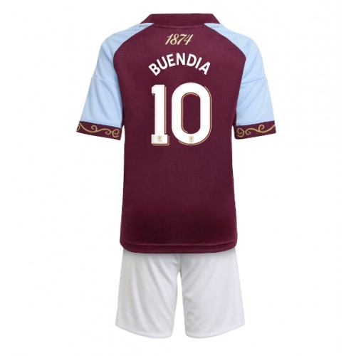 Aston Villa Emiliano Buendia #10 Dětské Domácí Dres 2025-26 Krátký Rukáv (+ trenýrky)