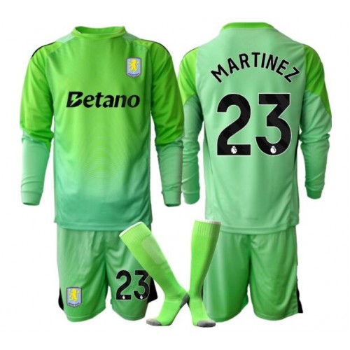 Aston Villa Emiliano Martinez #23 Brankářské Dětské Venkovní Dres 2025-26 Dlouhý Rukáv (+ trenýrky)