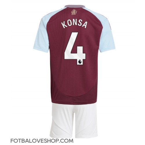 Aston Villa Ezri Konsa #4 Dětské Domácí Dres 2024-25 Krátký Rukáv (+ trenýrky)