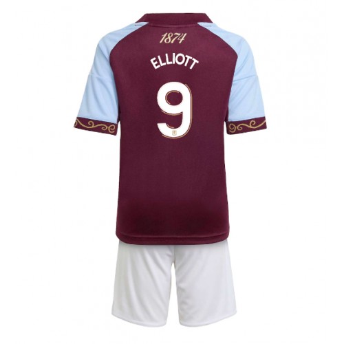 Aston Villa Harvey Elliott #9 Dětské Domácí Dres 2025-26 Krátký Rukáv (+ trenýrky)