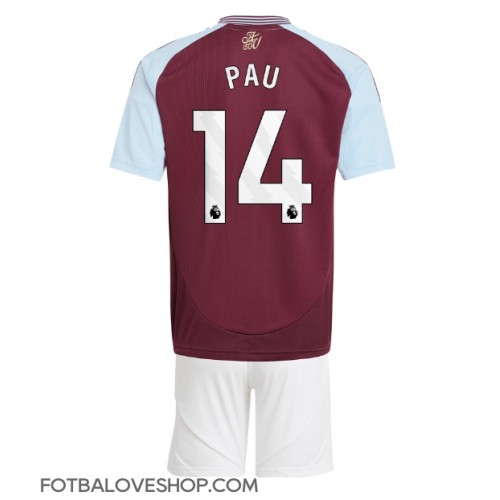 Aston Villa Pau Torres #14 Dětské Domácí Dres 2024-25 Krátký Rukáv (+ trenýrky)