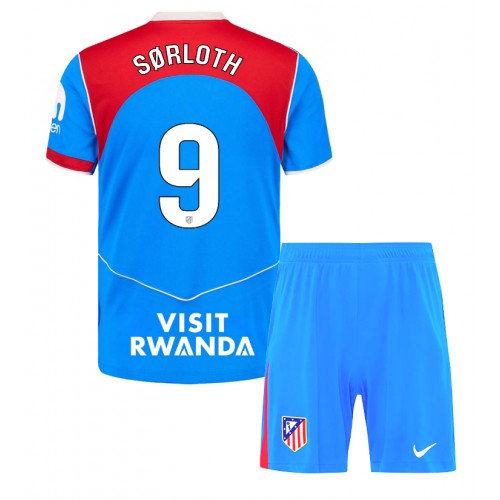 Atletico Madrid Alexander Sorloth #9 Dětské Alternativní Dres 2025-26 Krátký Rukáv (+ trenýrky)