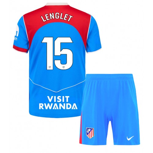 Atletico Madrid Clement Lenglet #15 Dětské Alternativní Dres 2025-26 Krátký Rukáv (+ trenýrky)