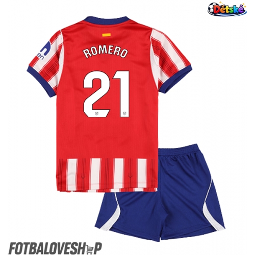 Atletico Madrid Cristian Romero #21 Dětské Domácí Dres 2026-27 Krátký Rukáv (+ trenýrky)