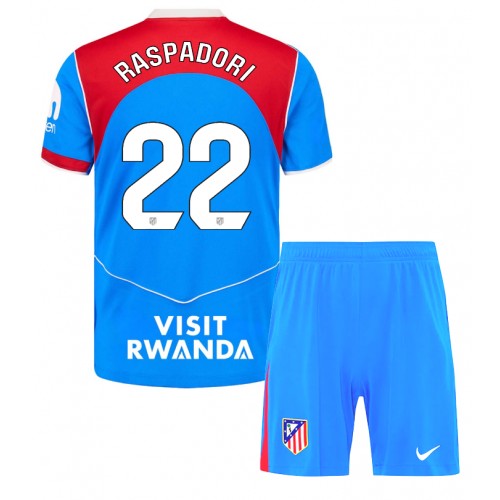 Atletico Madrid Giacomo Raspadori #22 Dětské Alternativní Dres 2025-26 Krátký Rukáv (+ trenýrky)