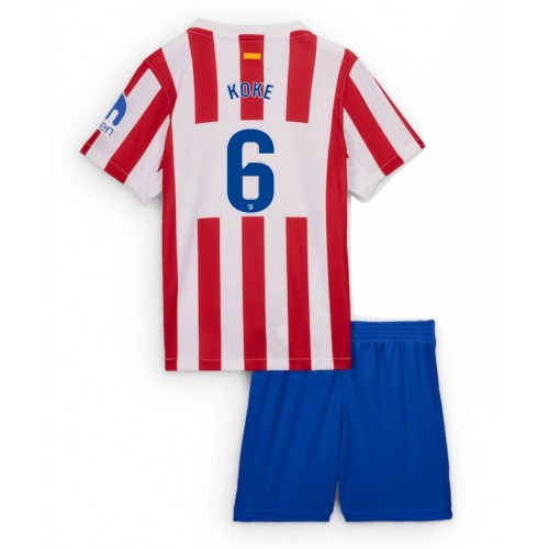 Atletico Madrid Koke #6 Dětské Domácí Dres 2025-26 Krátký Rukáv (+ trenýrky)