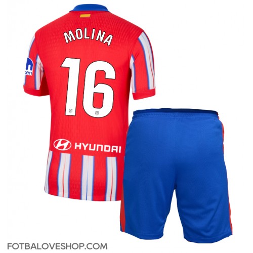 Atletico Madrid Nahuel Molina #16 Dětské Domácí Dres 2024-25 Krátký Rukáv (+ trenýrky)