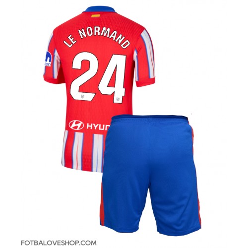 Atletico Madrid Robin Le Normand #24 Dětské Domácí Dres 2024-25 Krátký Rukáv (+ trenýrky)