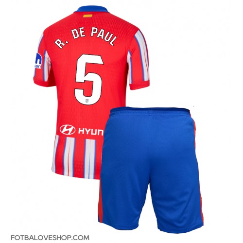 Atletico Madrid Rodrigo De Paul #5 Dětské Domácí Dres 2024-25 Krátký Rukáv (+ trenýrky)