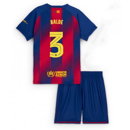 Barcelona Alejandro Balde #3 Dětské Domácí Dres 2025-26 Krátký Rukáv (+ trenýrky)