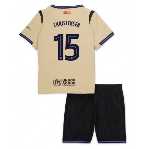 Barcelona Andreas Christensen #15 Dětské Venkovní Dres 2025-26 Krátký Rukáv (+ trenýrky)