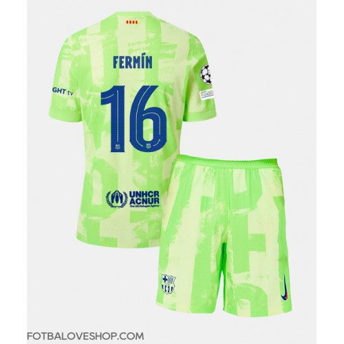 Barcelona Fermin Lopez #16 Dětské Alternativní Dres 2024-25 Krátký Rukáv (+ trenýrky)