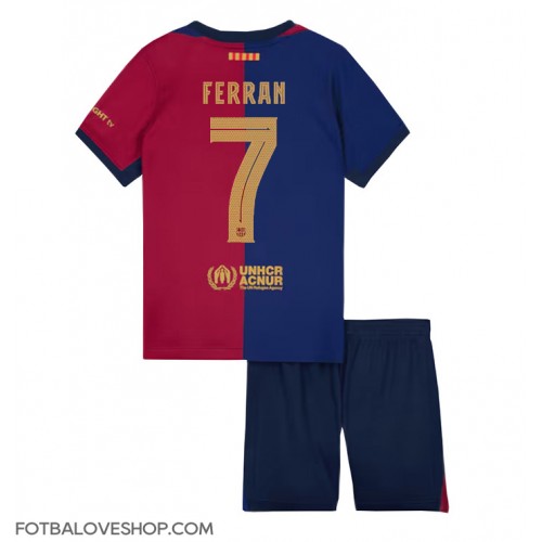Barcelona Ferran Torres #7 Dětské Domácí Dres 2024-25 Krátký Rukáv (+ trenýrky)