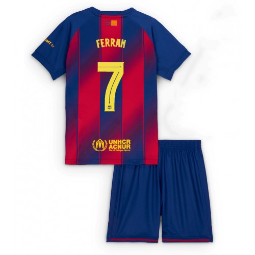 Barcelona Ferran Torres #7 Dětské Domácí Dres 2025-26 Krátký Rukáv (+ trenýrky)