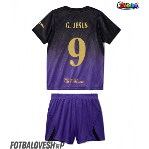 Barcelona Gabriel Jesus #9 Dětské Venkovní Dres 2026-27 Krátký Rukáv (+ trenýrky)