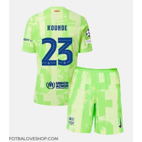 Barcelona Jules Kounde #23 Dětské Alternativní Dres 2024-25 Krátký Rukáv (+ trenýrky)