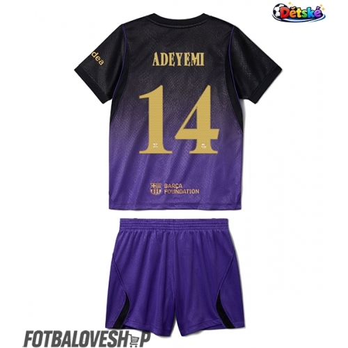 Barcelona Karim Adeyemi #14 Dětské Venkovní Dres 2026-27 Krátký Rukáv (+ trenýrky)